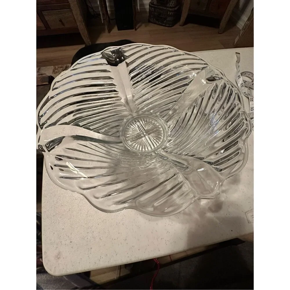 Vintage Clear Indian Swirled Design Glass Bowl